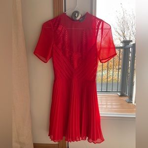 ASOS Red Pleated Dress